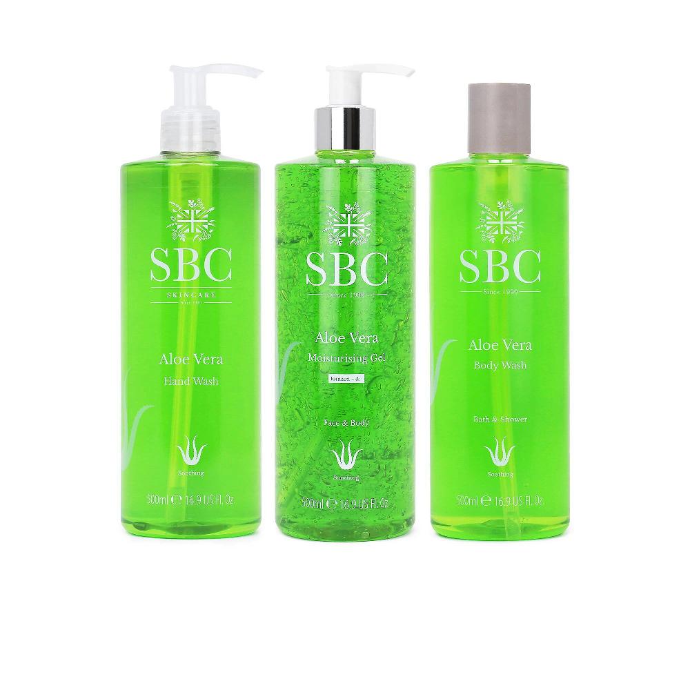 QVC SBC "Aloe Vera trio": Gel idratante 500ml Gel doccia 500ml Detergente mani 500ml