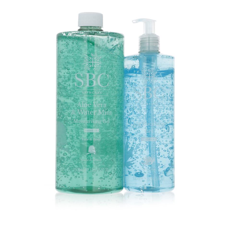 QVC SBC Gel Idratante Aloe Vera & Water Mint 1L E Gel Gambe (500 Ml)