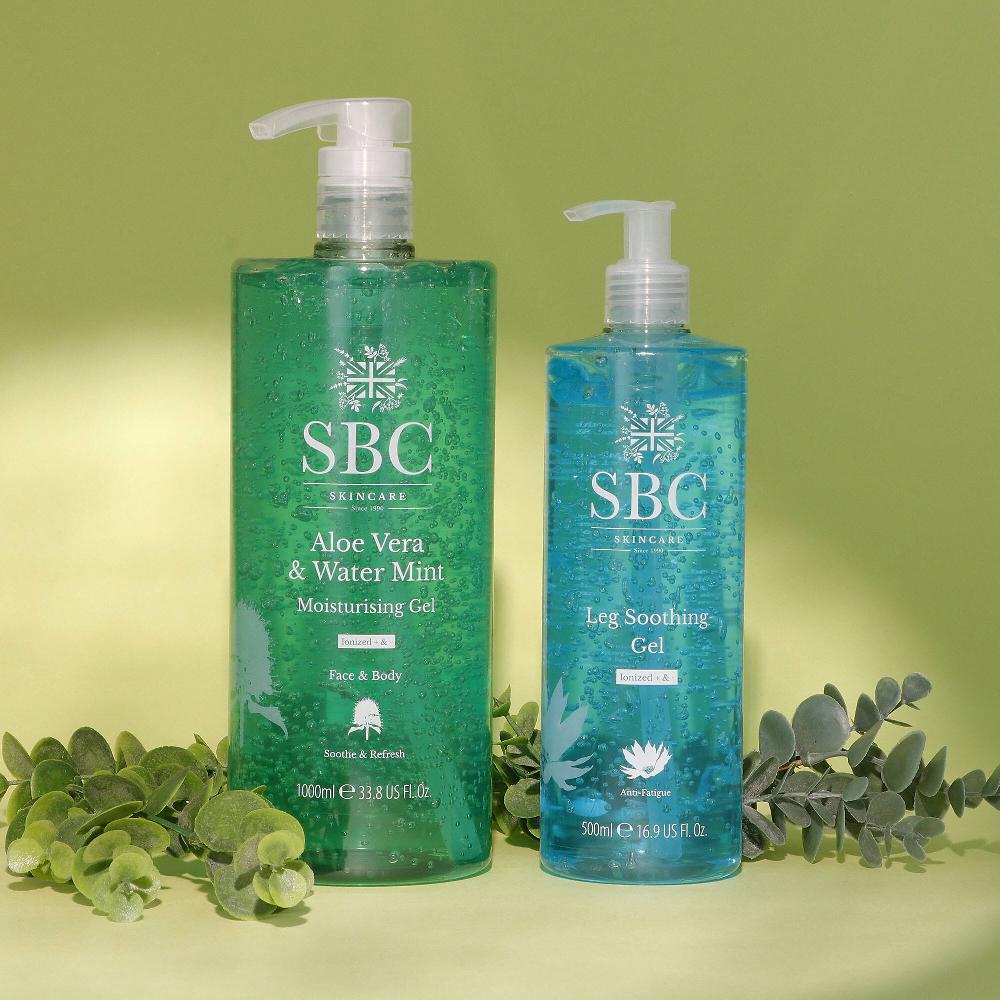 QVC SBC Gel idratante Aloe Vera & Water Mint 1L e gel gambe (500 ml)