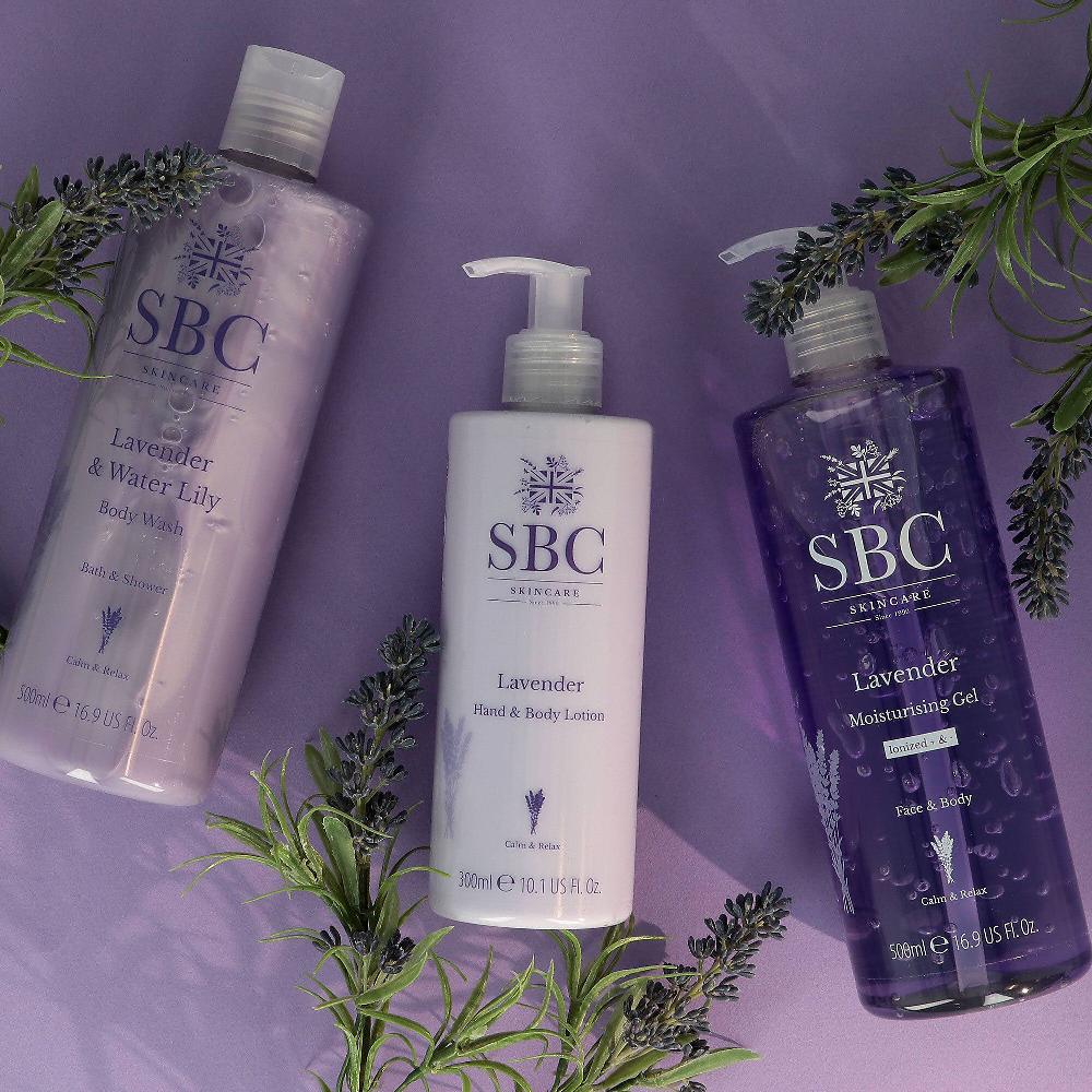 QVC SBC Trio Lavanda: gel idratante bagnodoccia crema mani e corpo