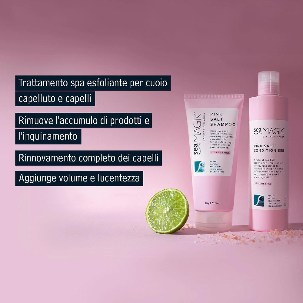 QVC Sea Magik Pink Salt Shampoo E Balsamo Con Sale Rosa Dell'Himalaya