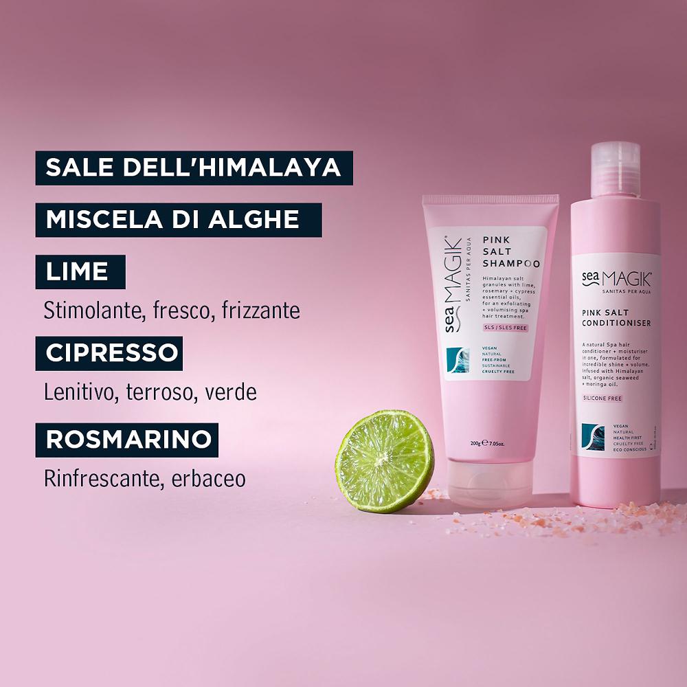 QVC Sea Magik Pink Salt Shampoo E Balsamo Con Sale Rosa Dell'Himalaya