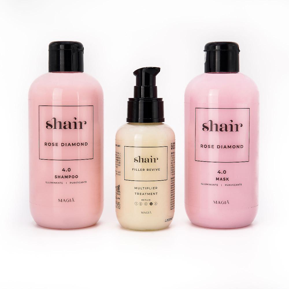 QVC Shair Shampoo E Maschera Rose Diamond E Filler Rigenerante Revive