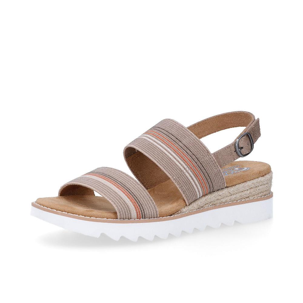 QVC Skechers Sandali chiusura con velcro e soletta Memory Foam zeppa 4cm
