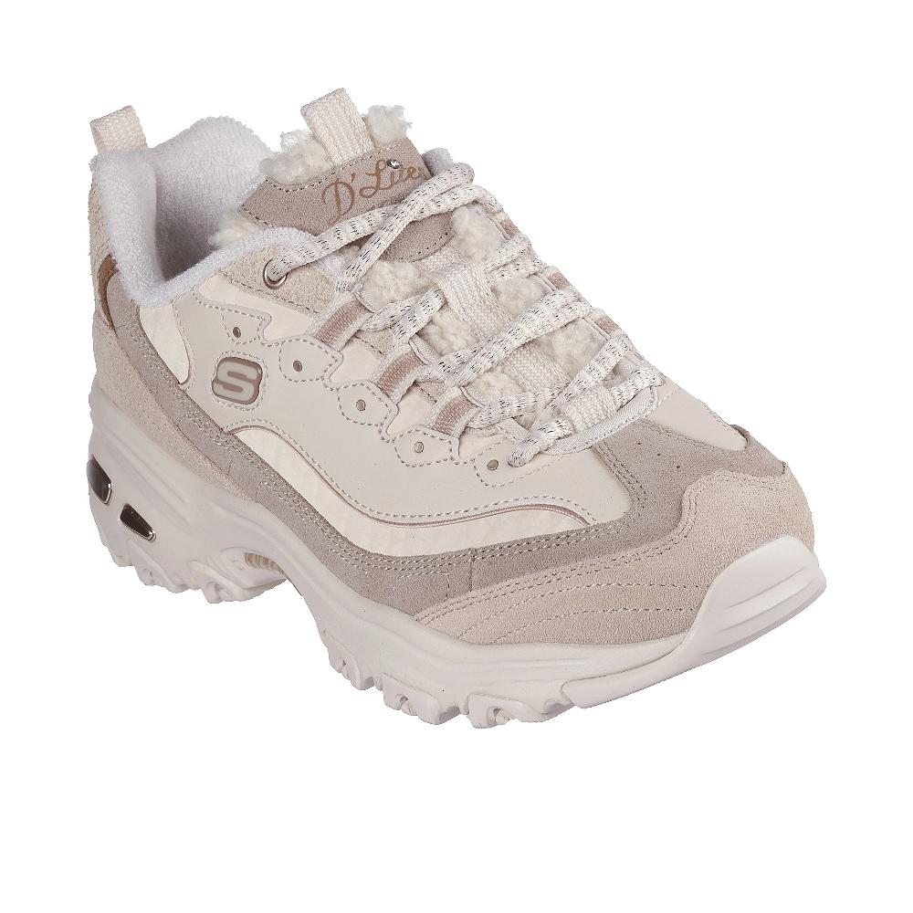 QVC SKECHERS Sneaker chunky D'Lites con dettagli in finto pelo