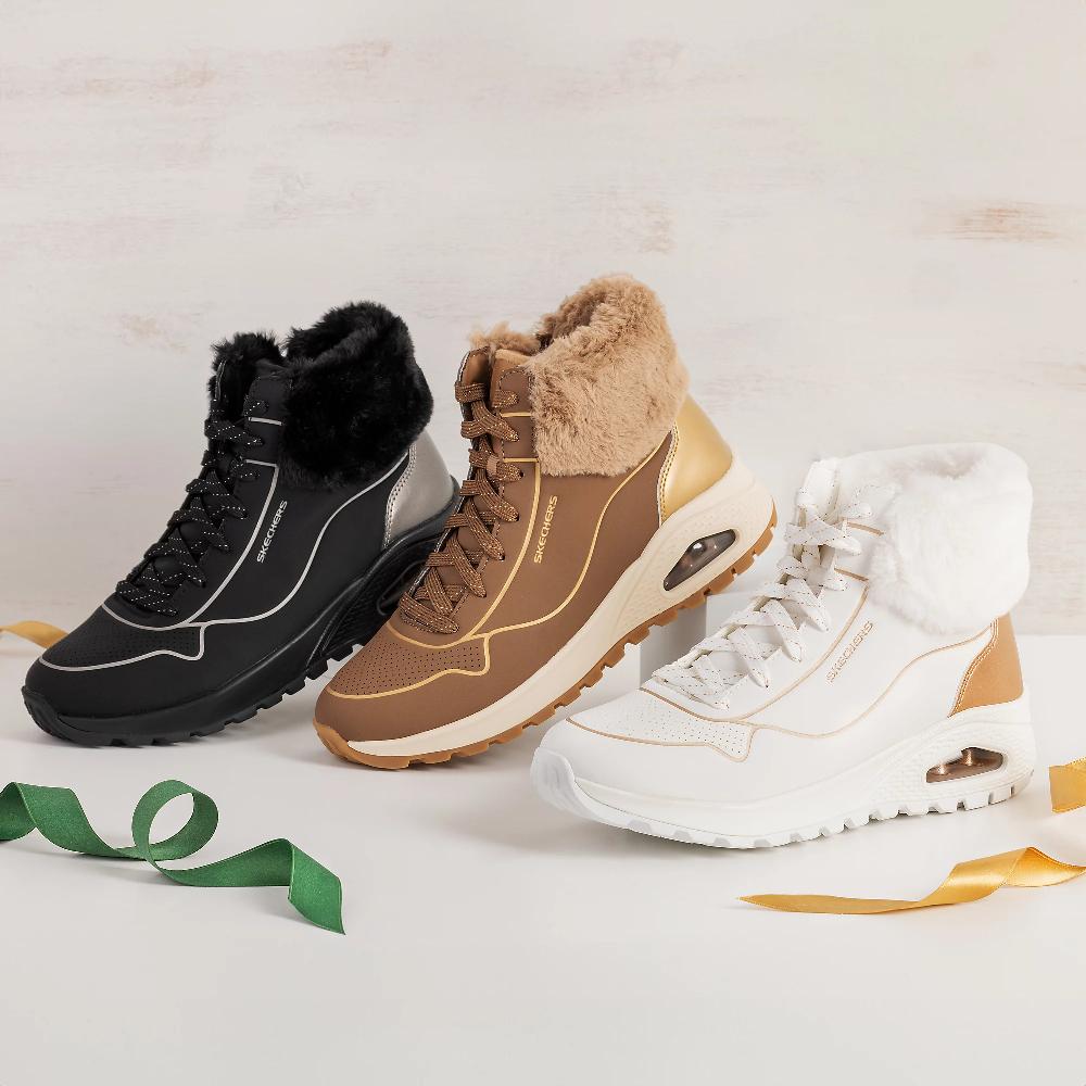 QVC Skechers Stivaletti Uno con zip laterale e soletta Air-Cooled