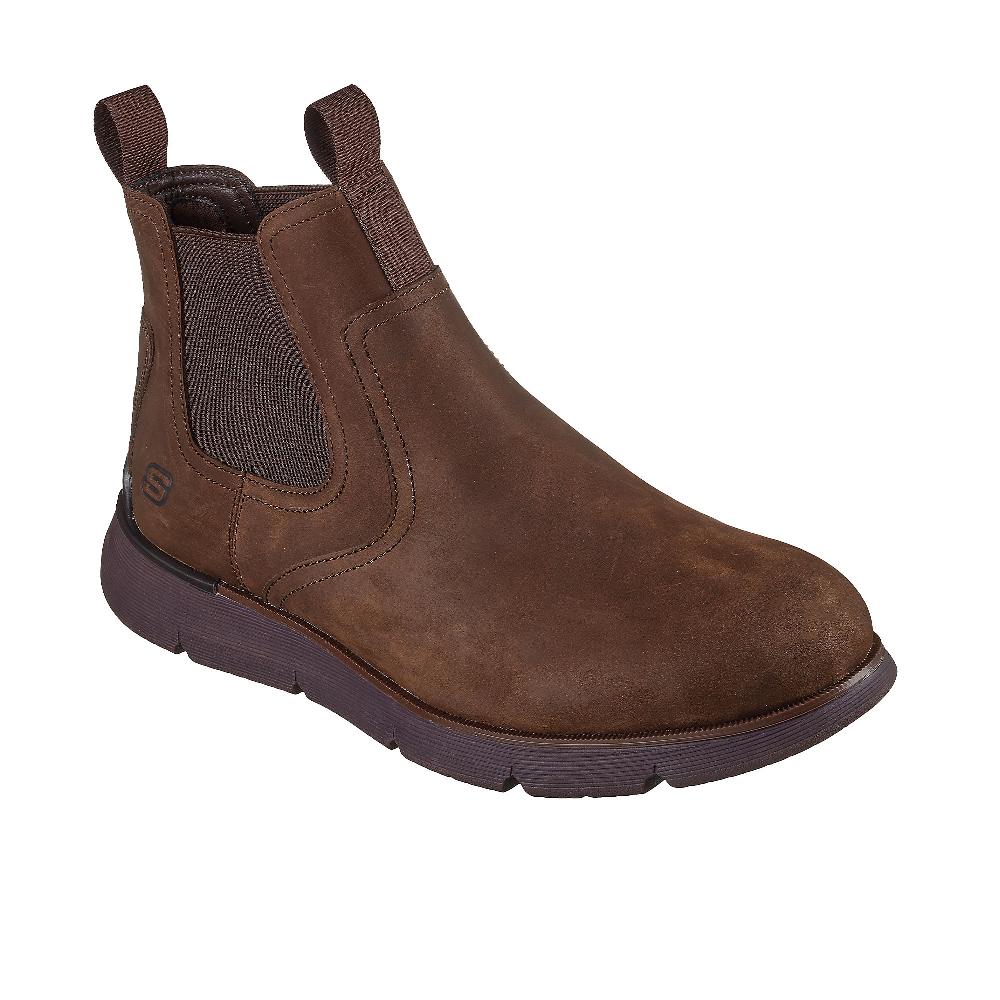 QVC Skechers Stivaletti uomo Chelsea in pelle con elastico laterale