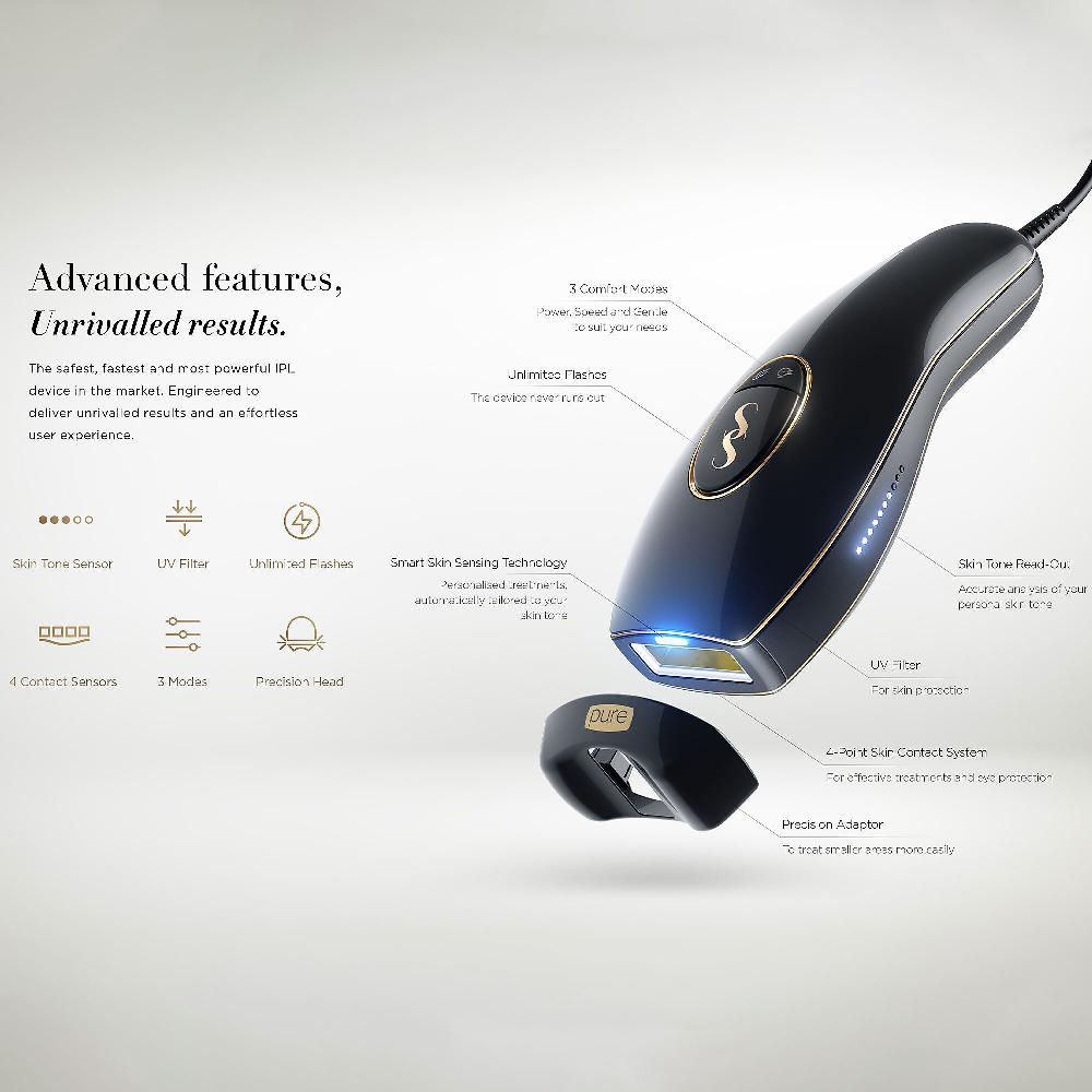 QVC Smooth Skin Dispositivo Di Epilazione A Luce Pulsata + Testina