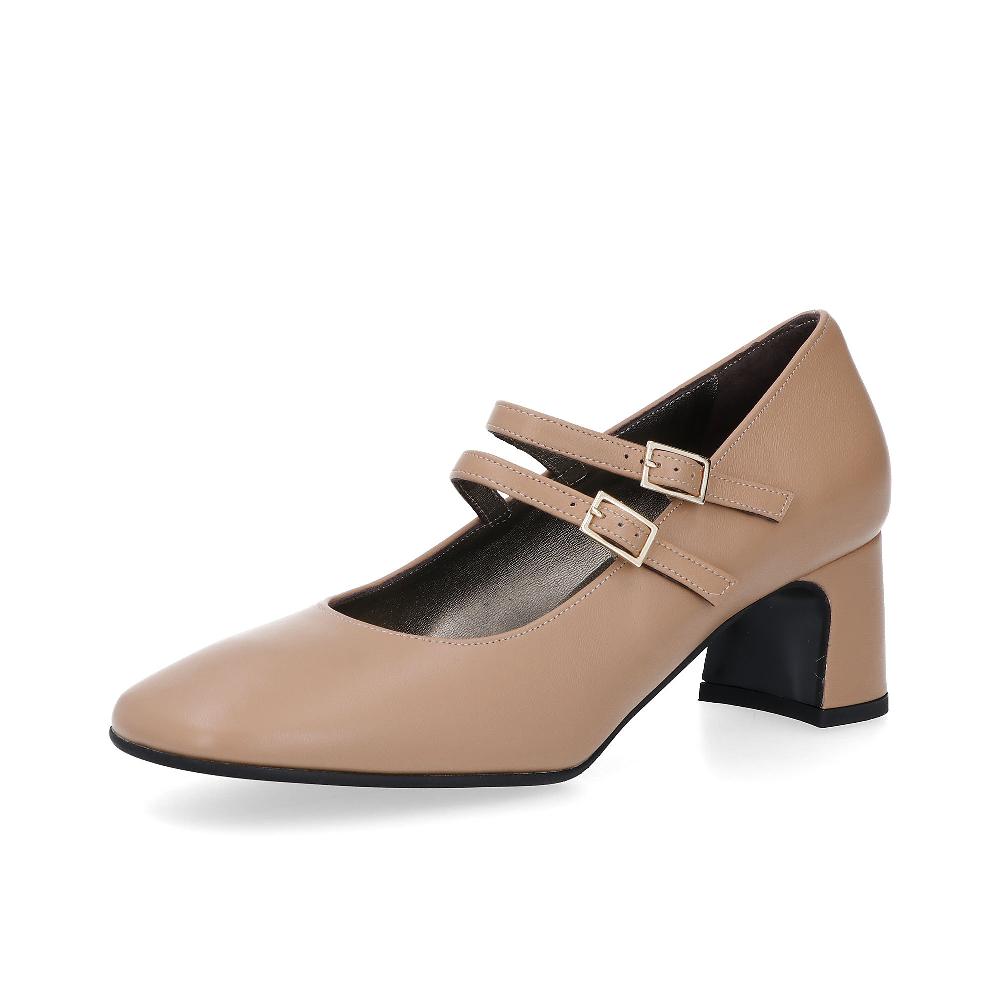 QVC Soffice Sogno Mary Jane in pelle con 2 cinturini e tacco 5 5 cm