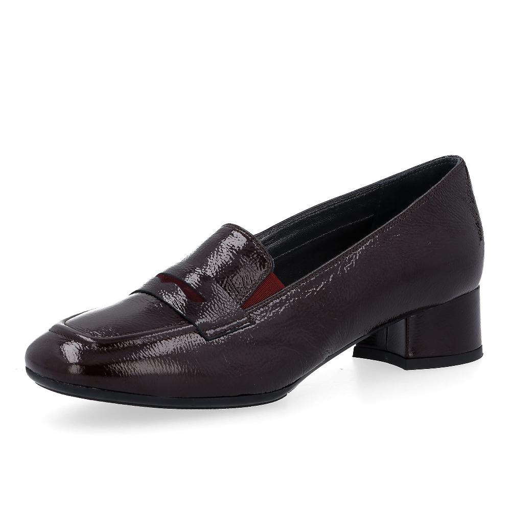 QVC Soffice Sogno Mocassini in pelle effetto vernice con tacco 4cm