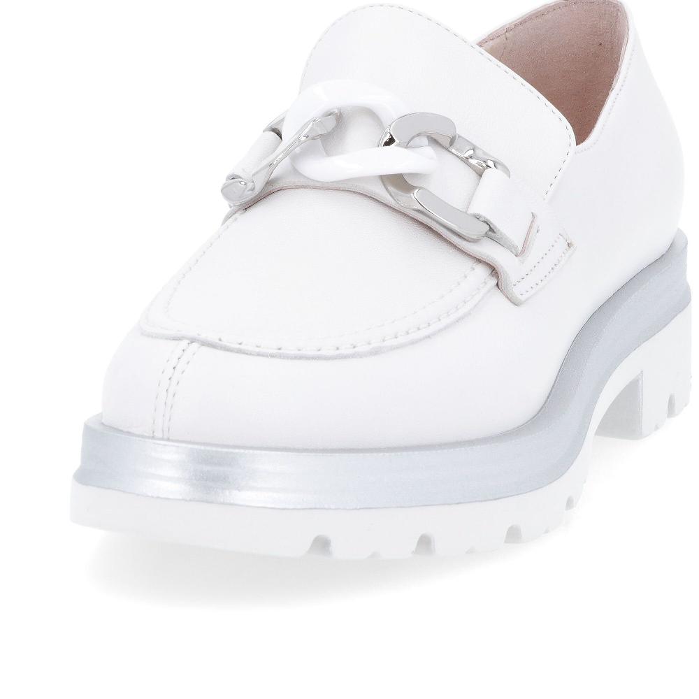 QVC Soffice Sogno Mocassino In Pelle Decorazione Catena Tacco 4 Cm