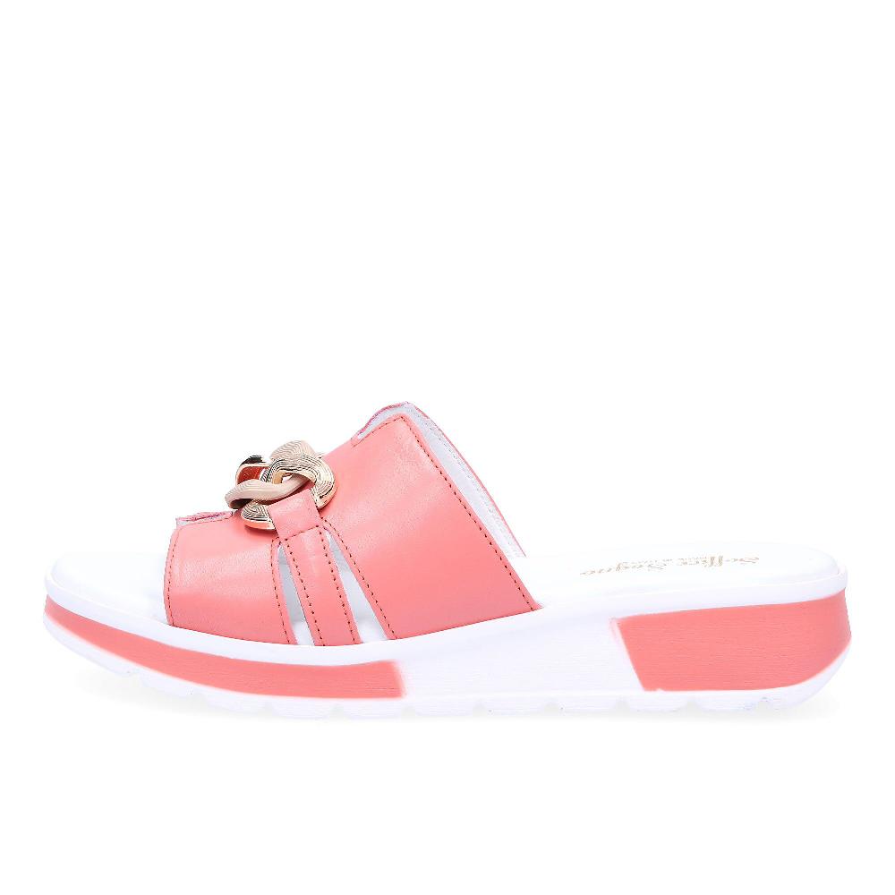 QVC Soffice Sogno Sabot In Pelle Catena Ornamentale E Tacco 4 Cm