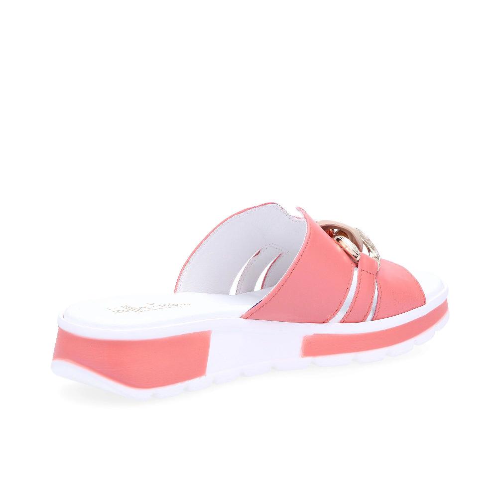 QVC Soffice Sogno Sabot In Pelle Catena Ornamentale E Tacco 4 Cm