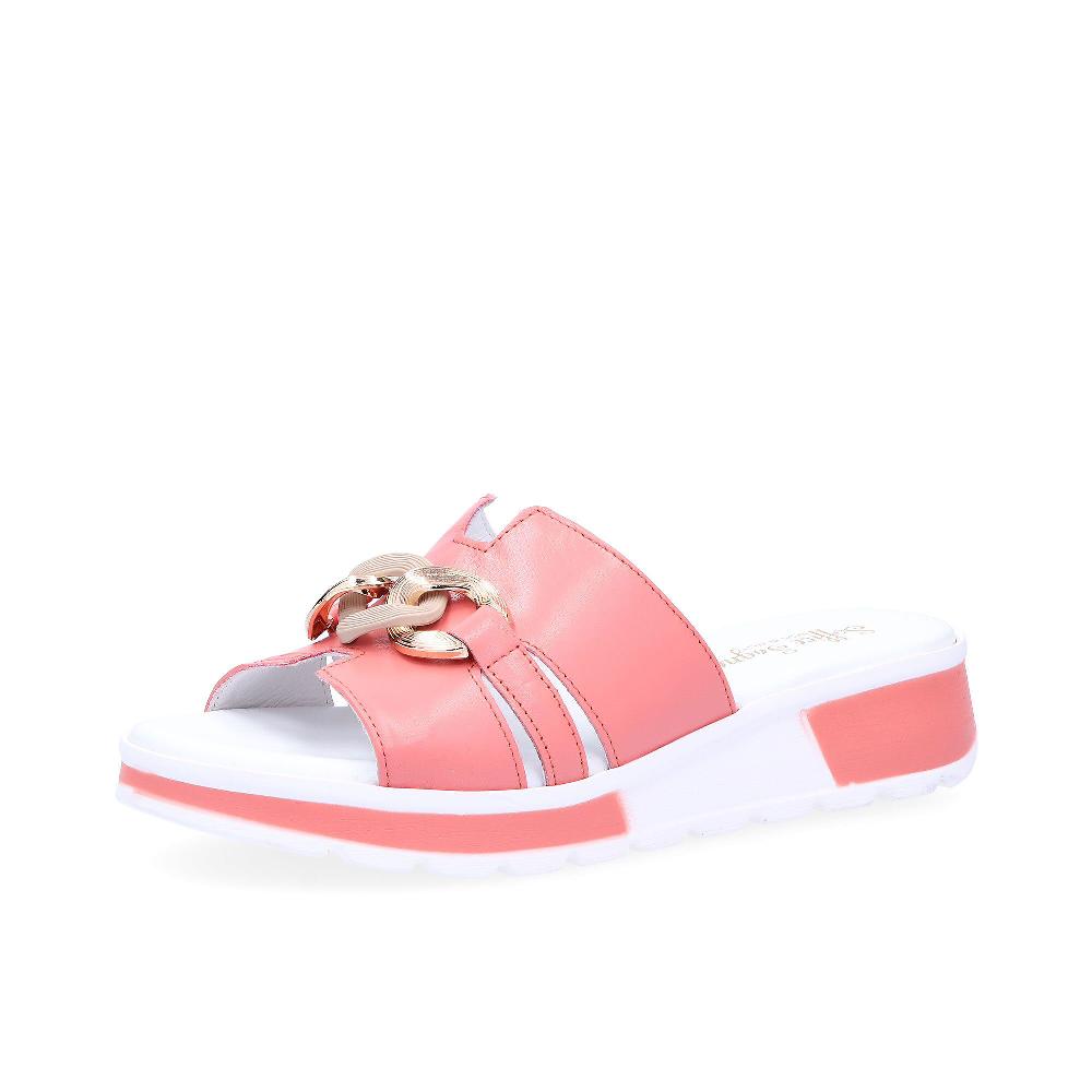 QVC Soffice Sogno Sabot in pelle catena ornamentale e tacco 4 cm