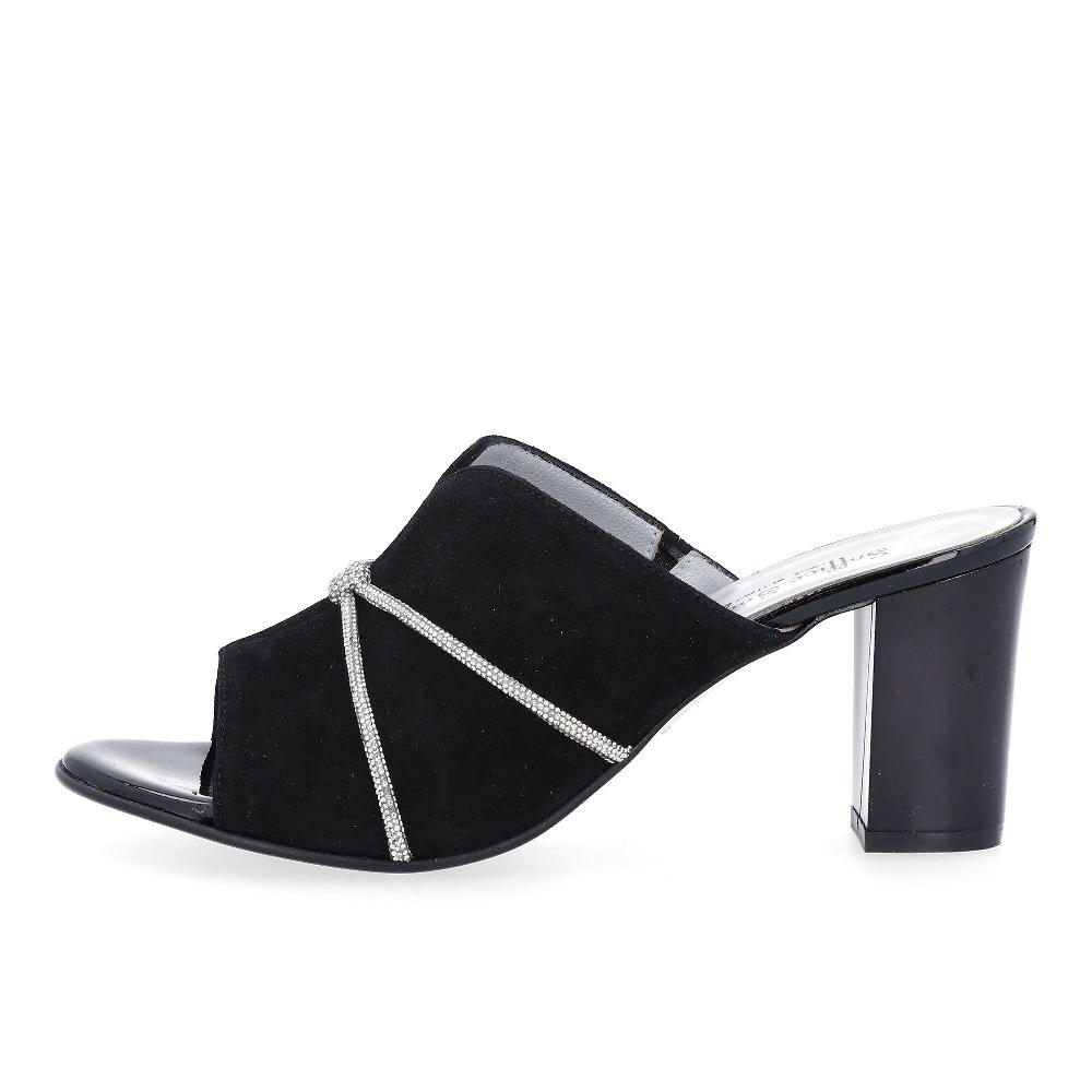 QVC Soffice Sogno Sabot In Pelle Con Cordini Incrociati Tacco 8cm