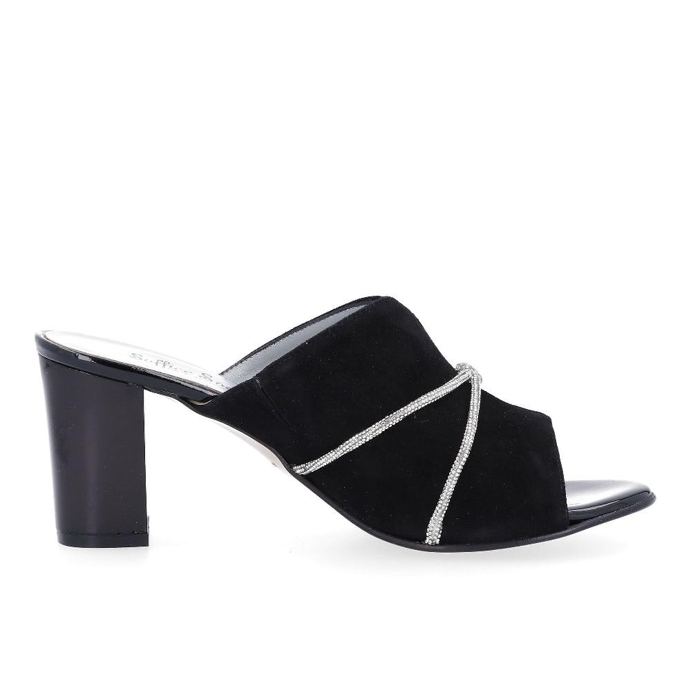 QVC Soffice Sogno Sabot In Pelle Con Cordini Incrociati Tacco 8cm