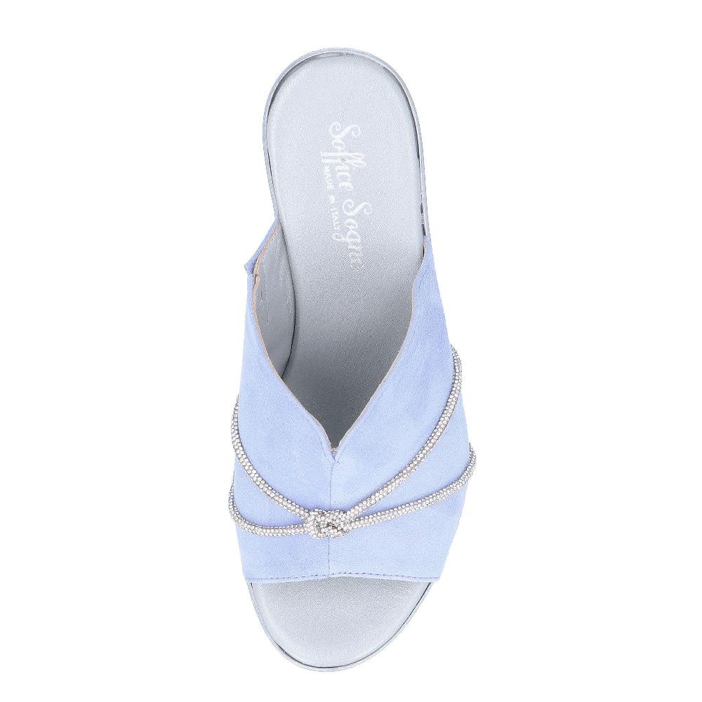 QVC Soffice Sogno Sabot In Pelle Scamosciata Con Cordoncino Strass