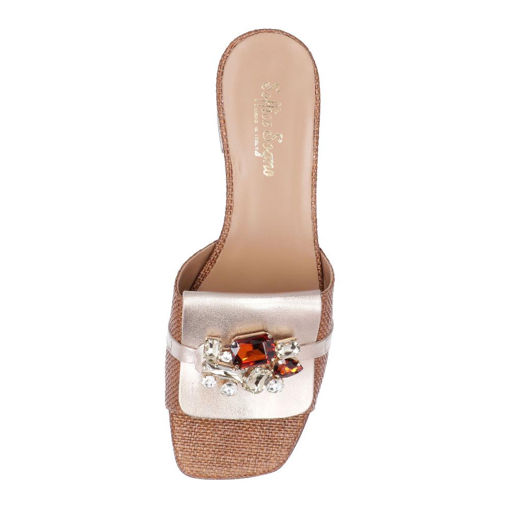 QVC Soffice Sogno Sabot In Tessuto Con Inserto In Pelle Tacco 3 Cm