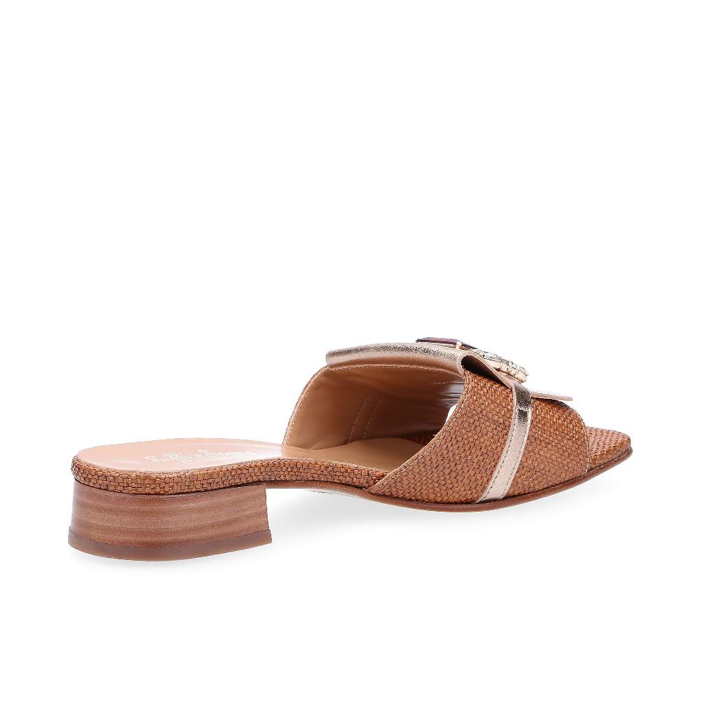 QVC Soffice Sogno Sabot In Tessuto Con Inserto In Pelle Tacco 3 Cm