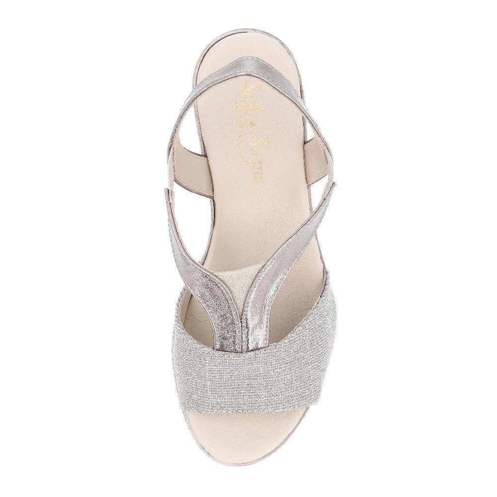 QVC Soffice Sogno Sandali Glitterati Con Zeppa 8 Cm
