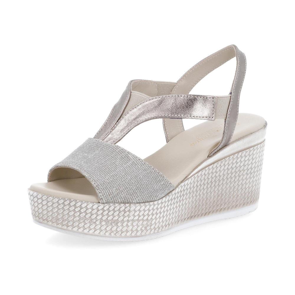 QVC Soffice Sogno Sandali glitterati con zeppa 8 cm