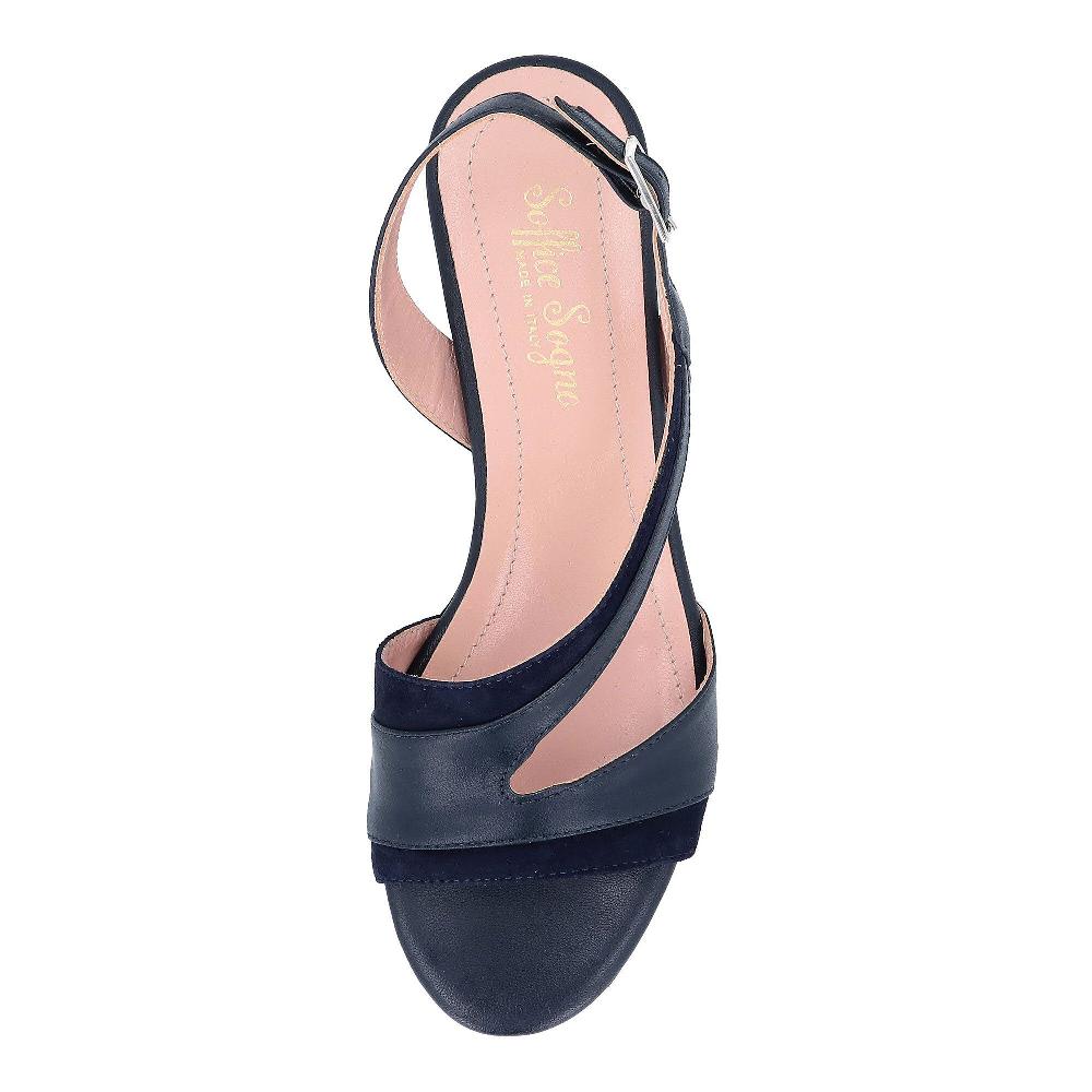 QVC Soffice Sogno Sandali In Pelle Inserto Scamosciato E Tacco 4 Cm