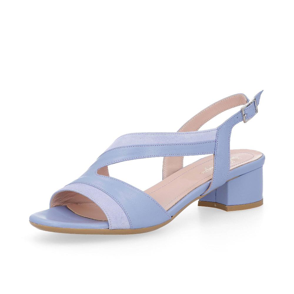 QVC Soffice Sogno Sandali in pelle inserto scamosciato e tacco 4 cm