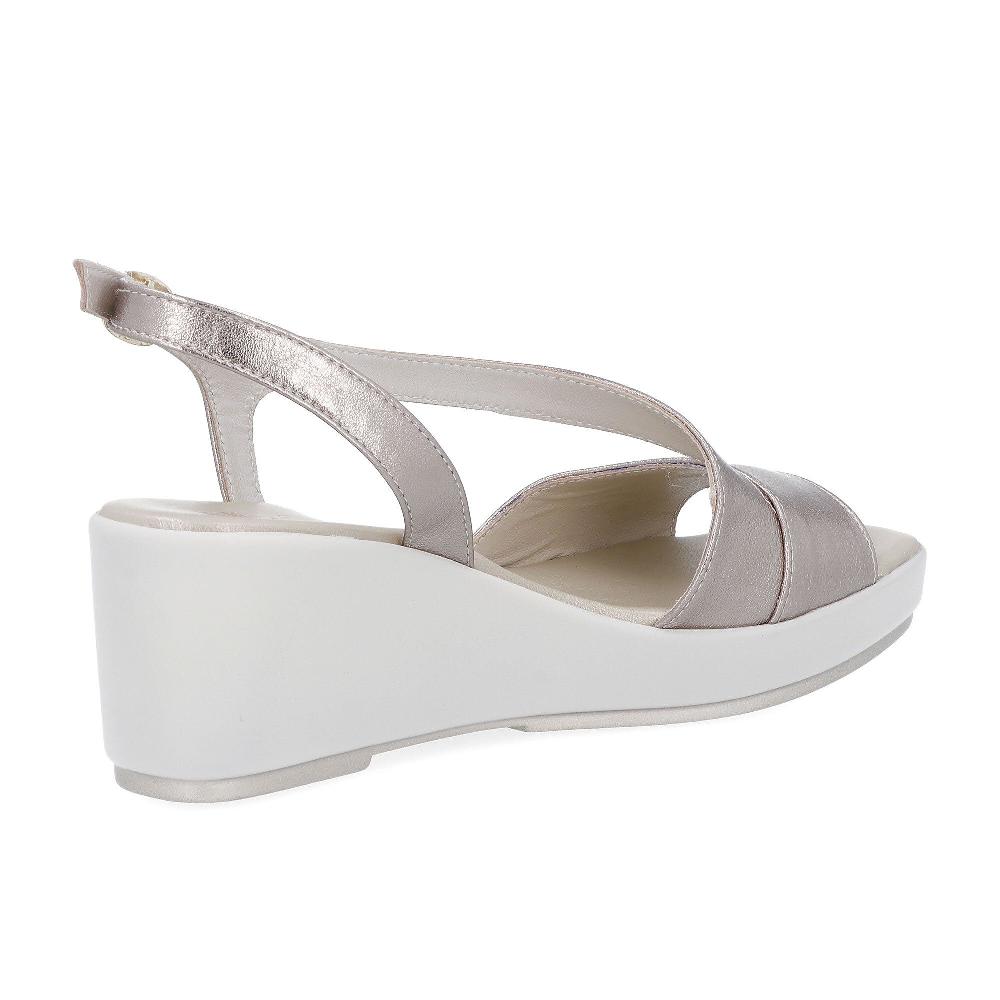 QVC Soffice Sogno Sandali In Pelle Laminata Con Zeppa 7 Cm