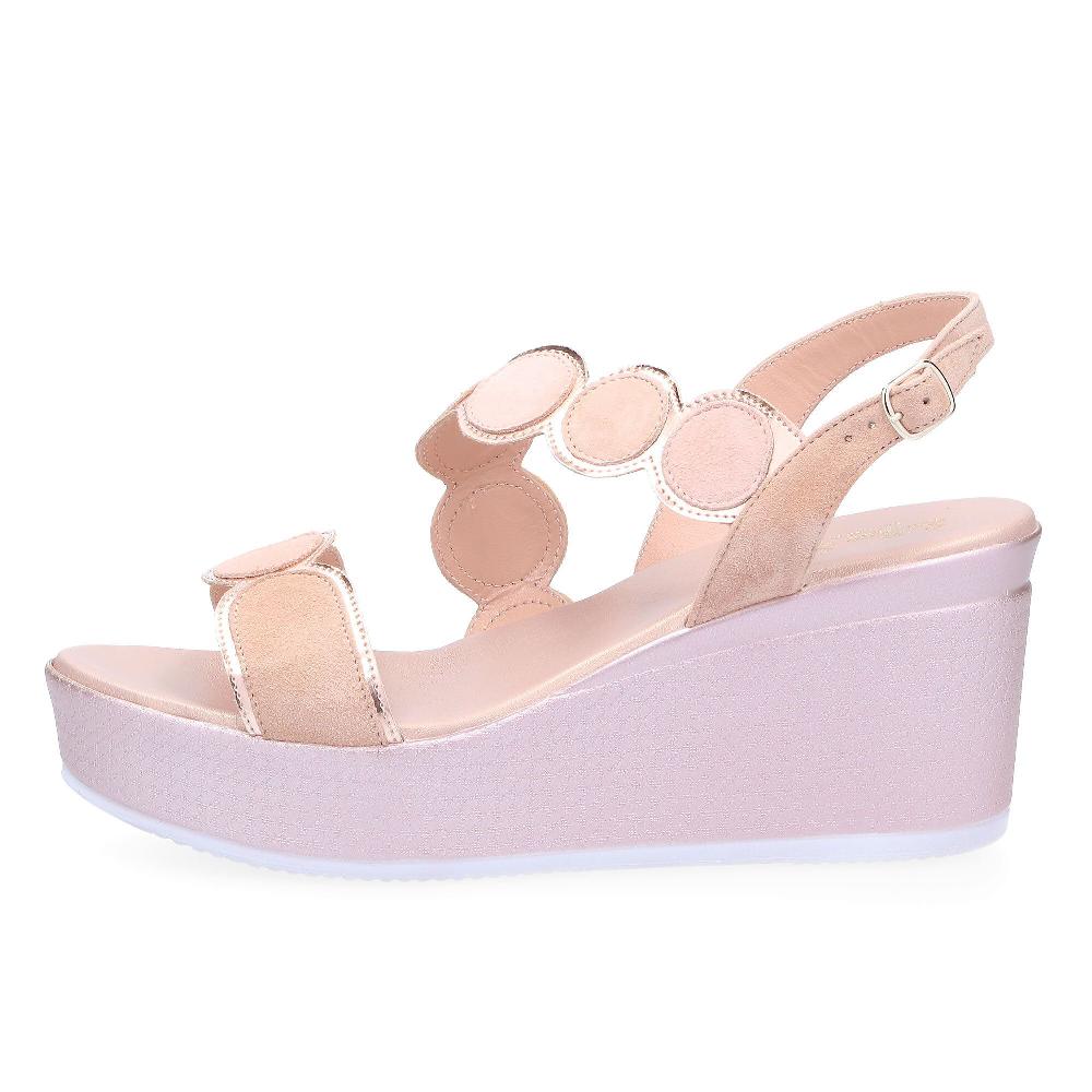 QVC Soffice Sogno Sandali In Pelle Scamosciata Con Zeppa 8 Cm E Plateau