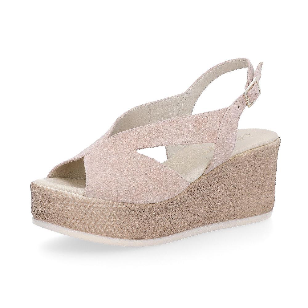 QVC Soffice Sogno Sandali in pelle scamosciata con zeppa 7 cm