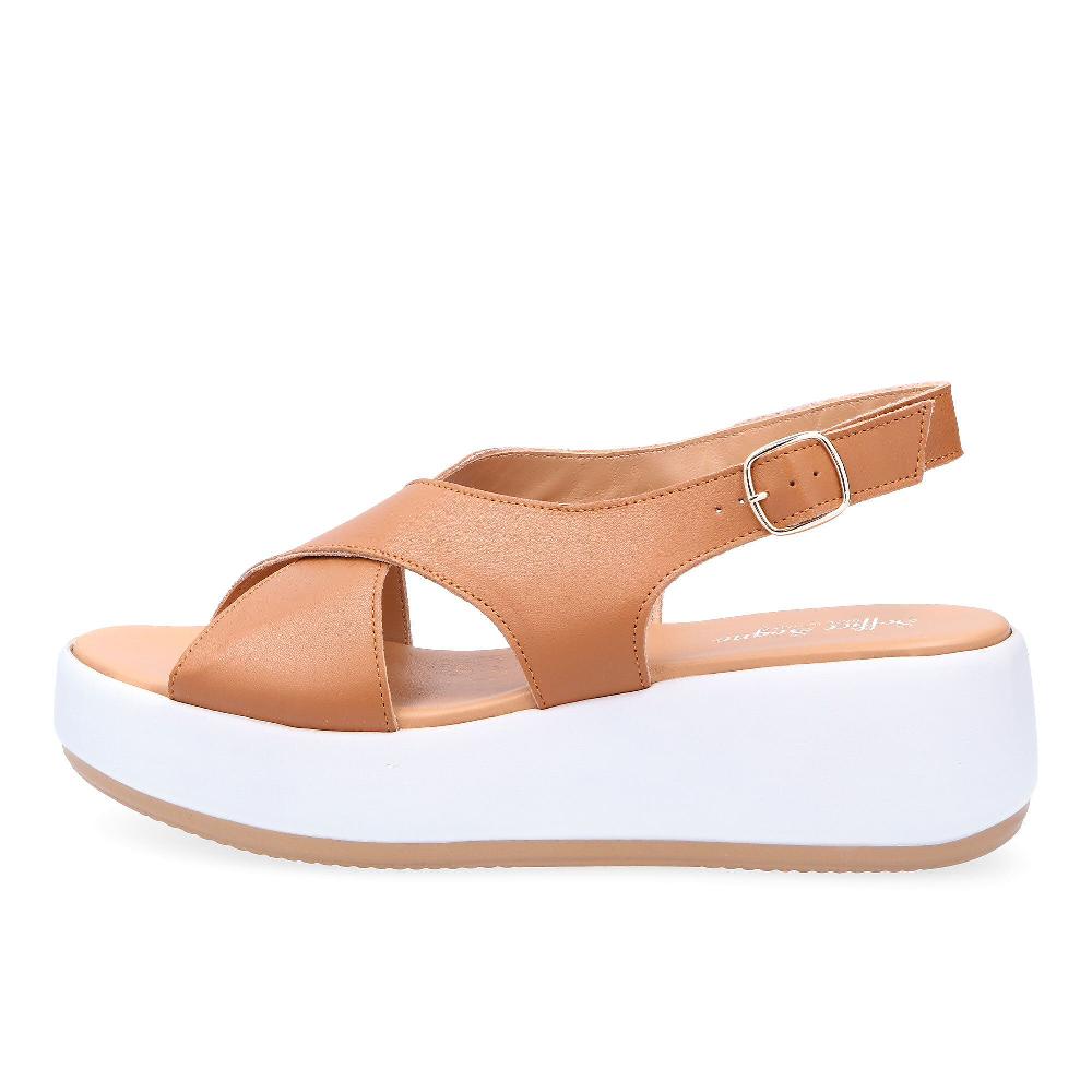 QVC Soffice Sogno Sandalo In Pelle A Fasce Incrociate Con Zeppa 6 Cm