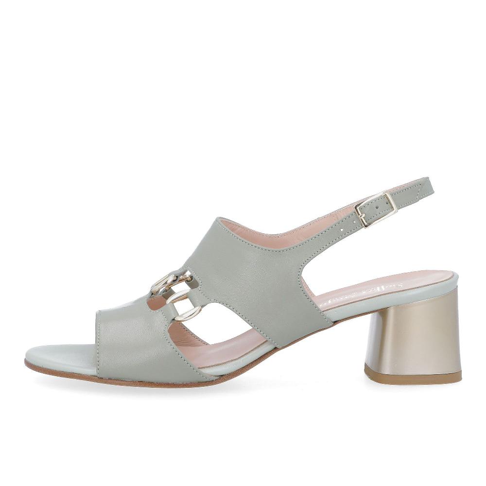 QVC Soffice Sogno Sandalo In Pelle Ganci Ornamentali Tacco 5 Cm Made In Italy