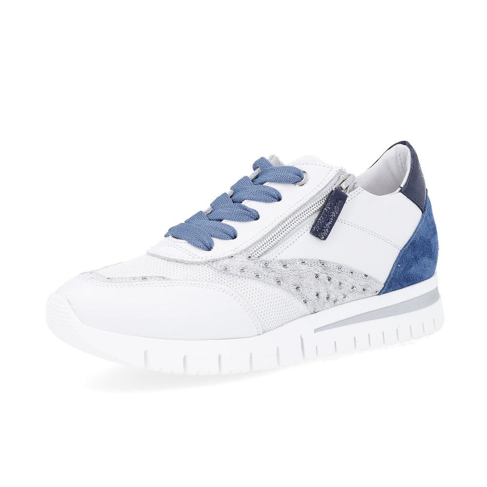 QVC Soffice Sogno Sneakers stringate in pelle con zip sul fianco e tacco 3 cm