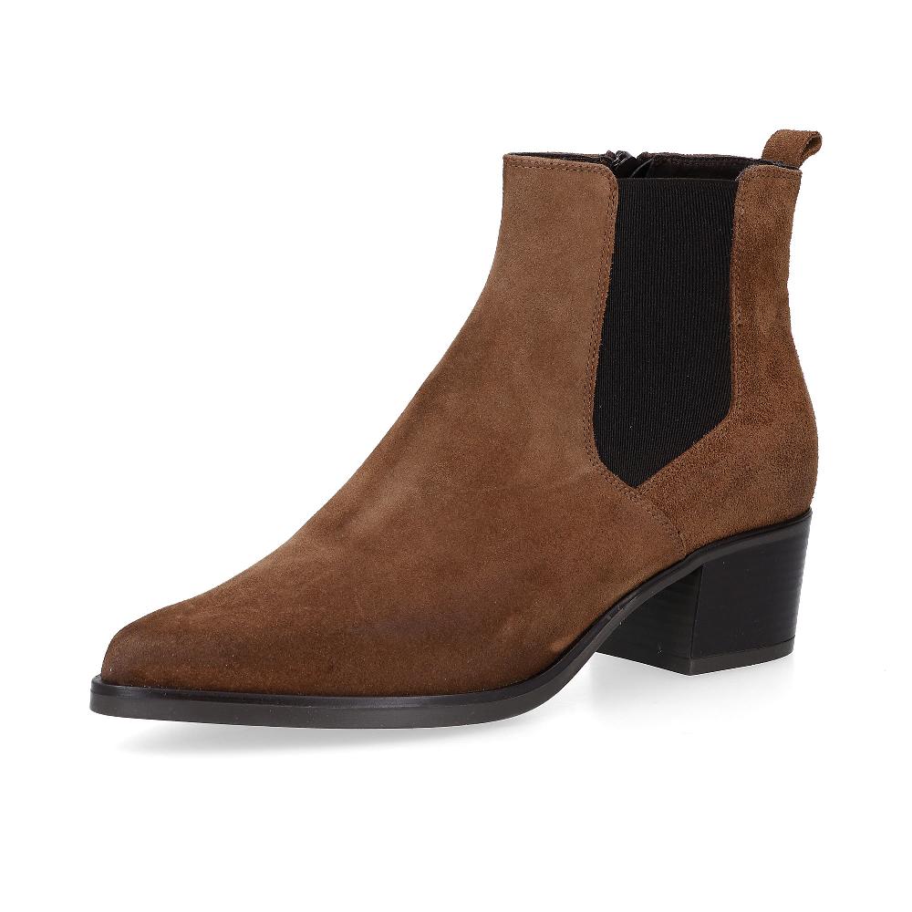 QVC Soffice Sogno Tronchetti texani in pelle con elastico e tacco 5 cm