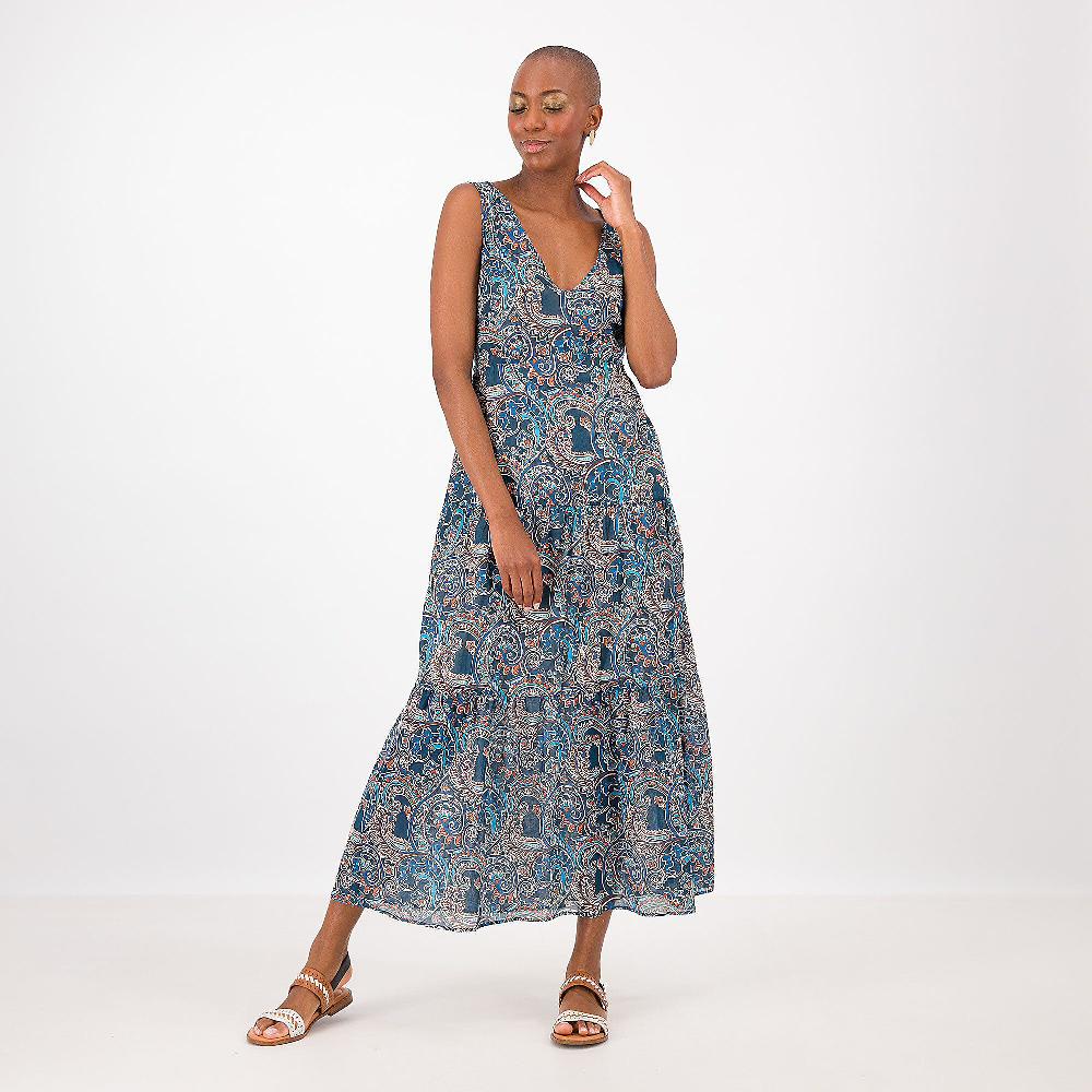 QVC SottoMarino Abito maxi smanicato in cotone fantasia