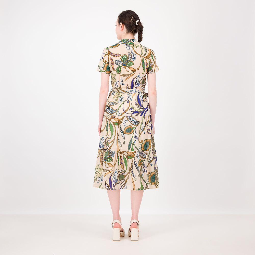 QVC SottoMarino Abito Midi In Mussola Di Cotone Stampata