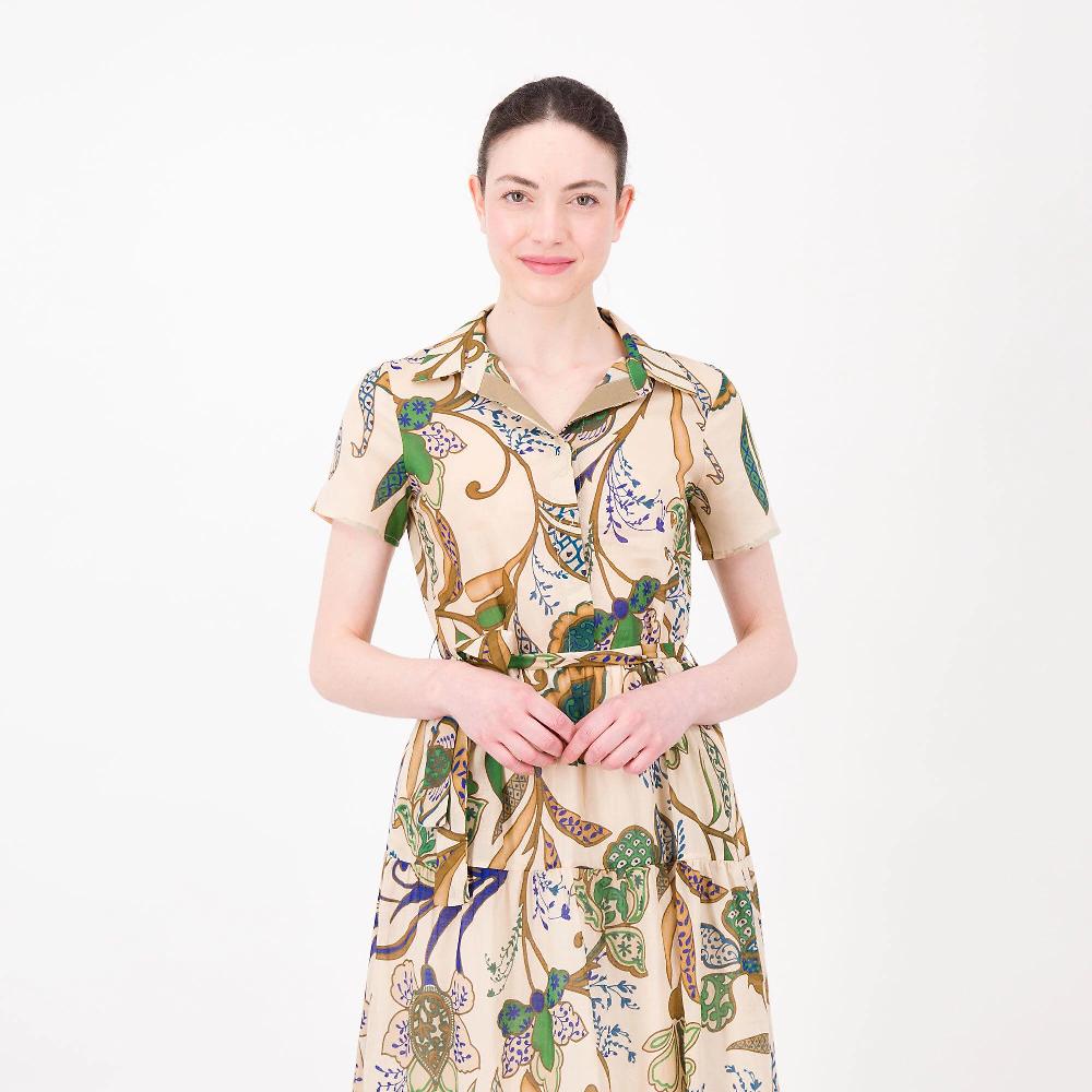 QVC SottoMarino Abito Midi In Mussola Di Cotone Stampata