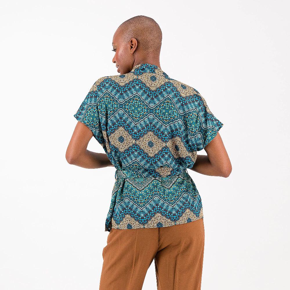QVC SottoMarino Blusa In Raso Di Viscosa Fantasia Con Maniche Kimono