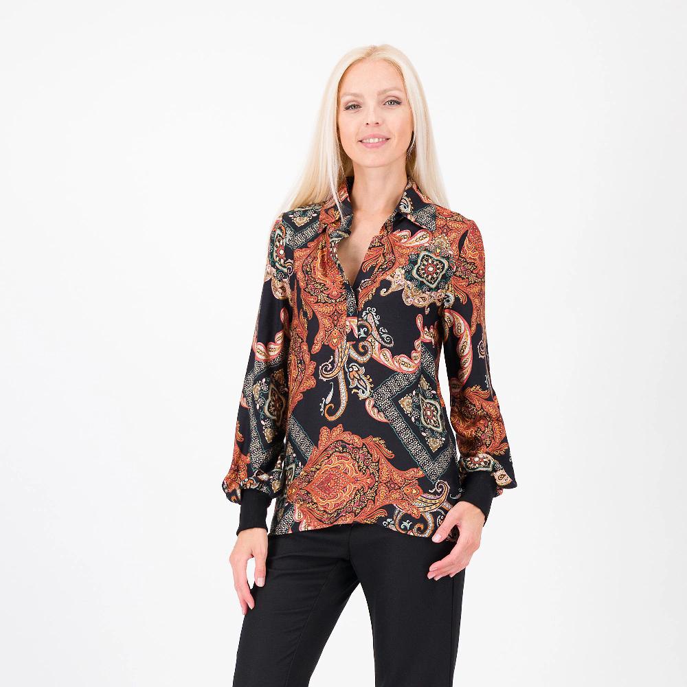 QVC SottoMarino Blusa in viscosa fantasia con maniche lunghe