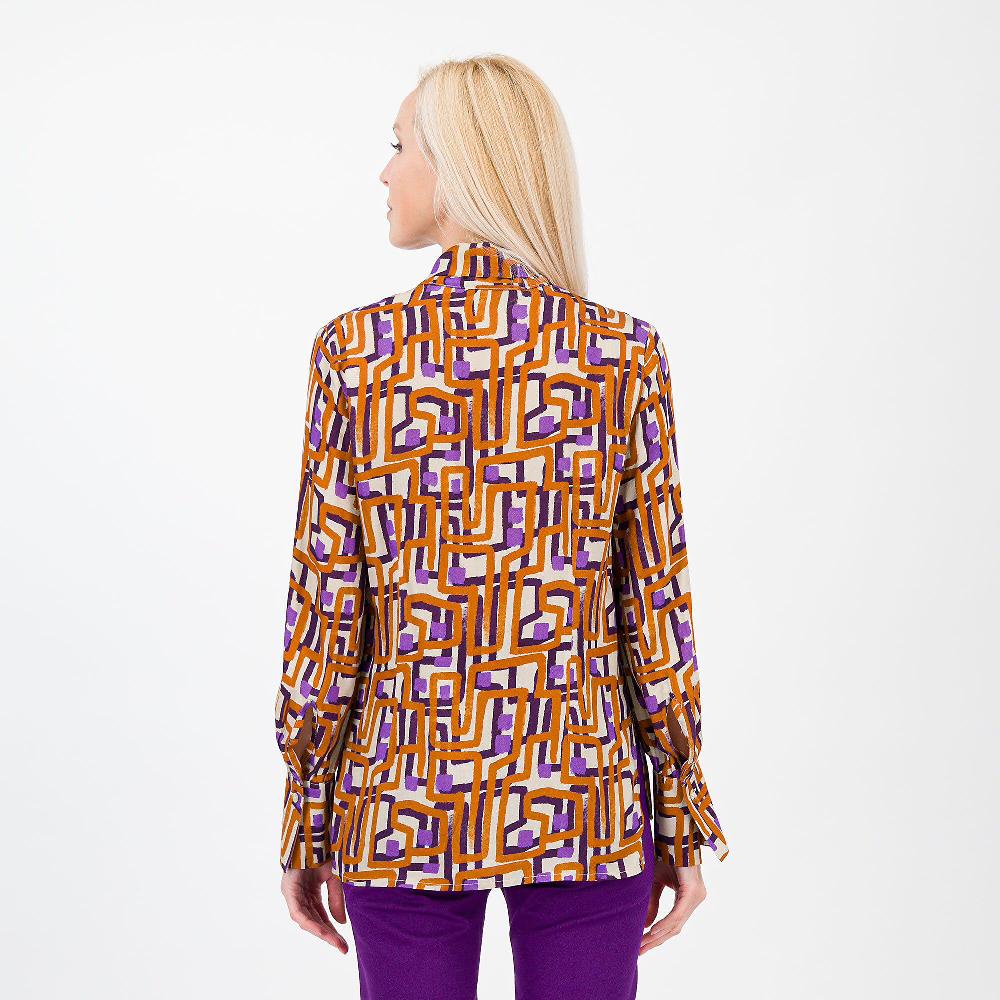 QVC SottoMarino Camicia Fantasia In Viscosa Fluida Collo A Scialle