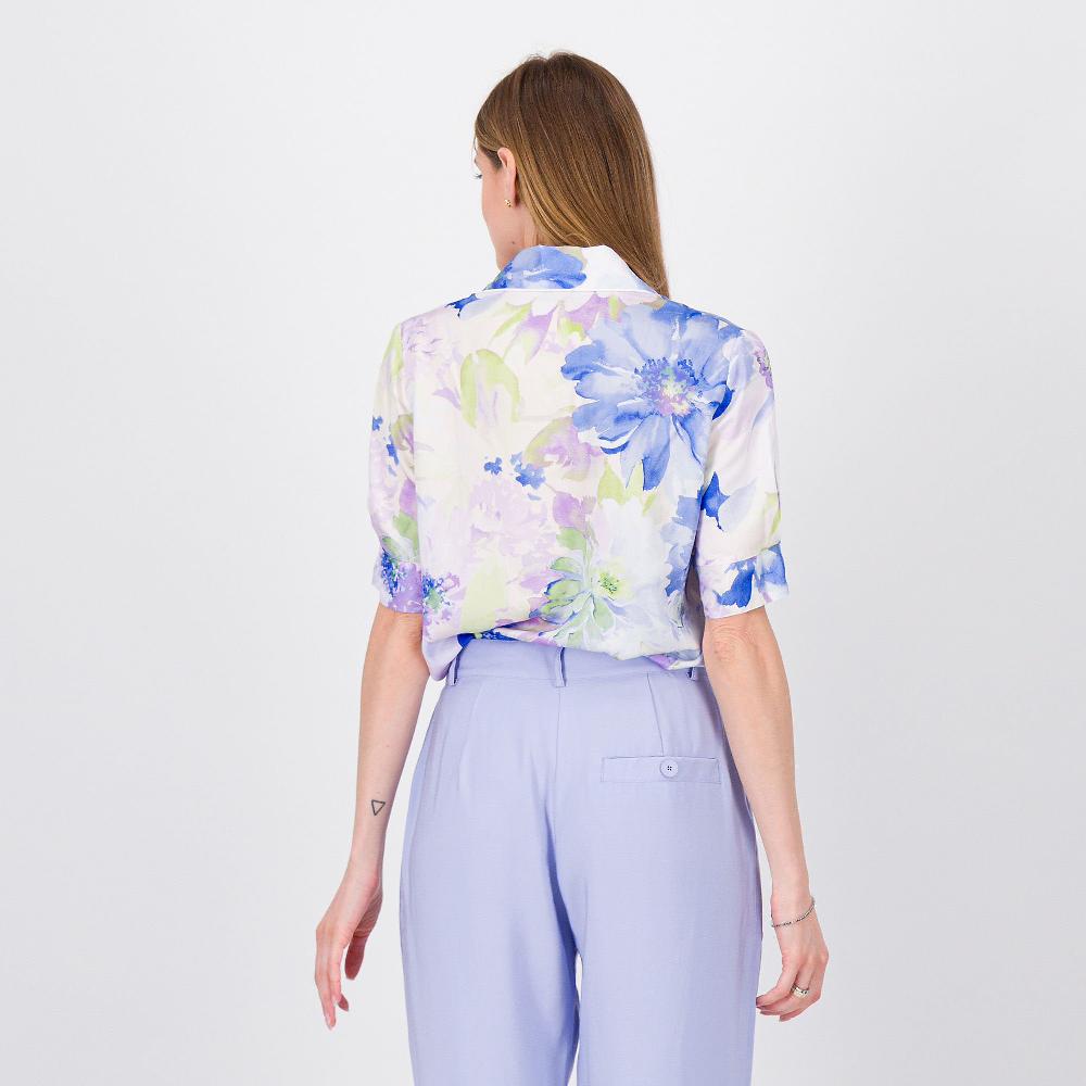 QVC SottoMarino Camicia Fantasia Manica Corta Chiusura A Bottoni E Spacchetti Laterali