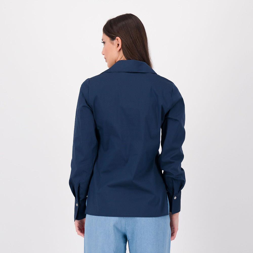 QVC SottoMarino Camicia In Popeline Di Cotone Stretch Collo A Polo