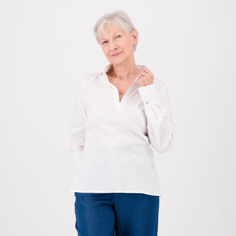 QVC SottoMarino Camicia in popeline di cotone stretch collo a polo