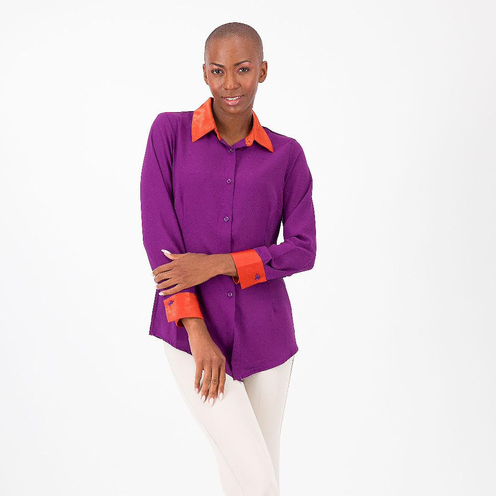 QVC SottoMarino Camicia in raso opaco a manica lunga