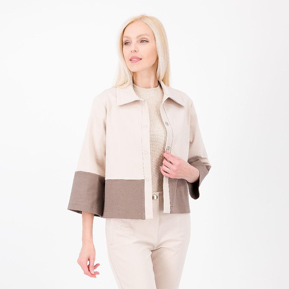 QVC SottoMarino Giacca corta color block in punto Milano