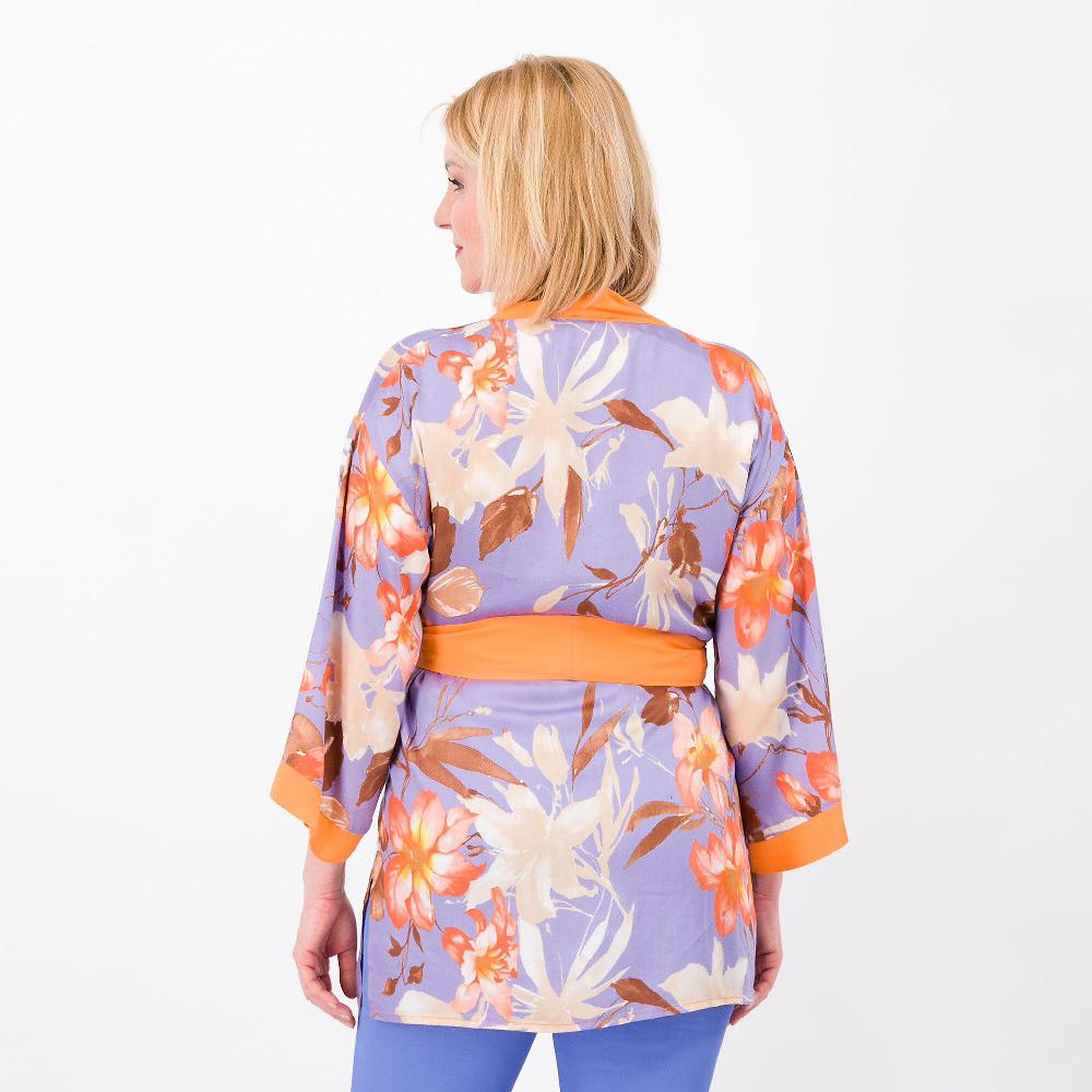 QVC SottoMarino Kimono In Raso Di Viscosa Fantasia Con Cintura