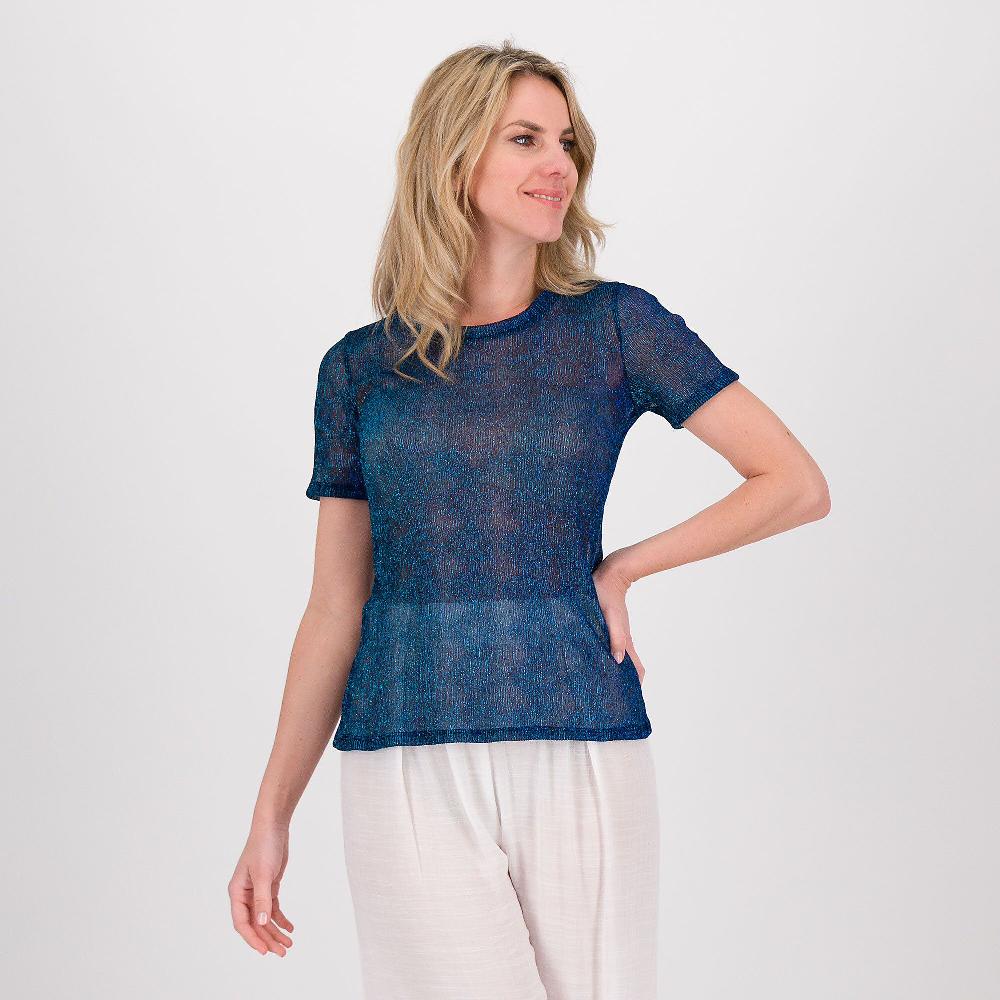QVC SottoMarino Maglia a manica corta con filato lamé