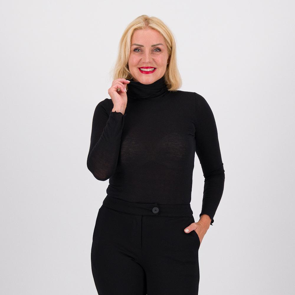QVC SottoMarino Maglia Dolcevita A Maniche Lunghe In Viscosa Con Lana