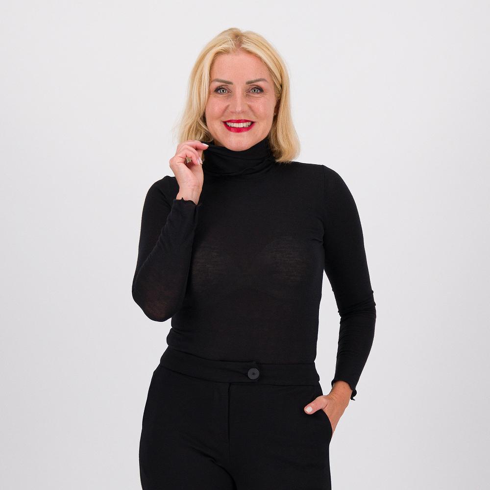 QVC SottoMarino Maglia dolcevita a maniche lunghe in viscosa con lana
