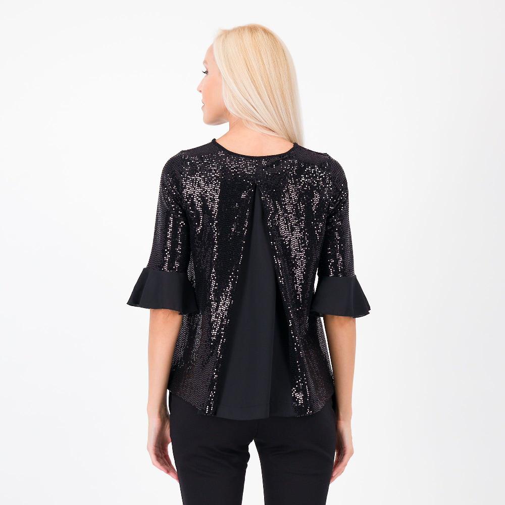 QVC SottoMarino Maglia Effetto Specchietti Manica Con Balza
